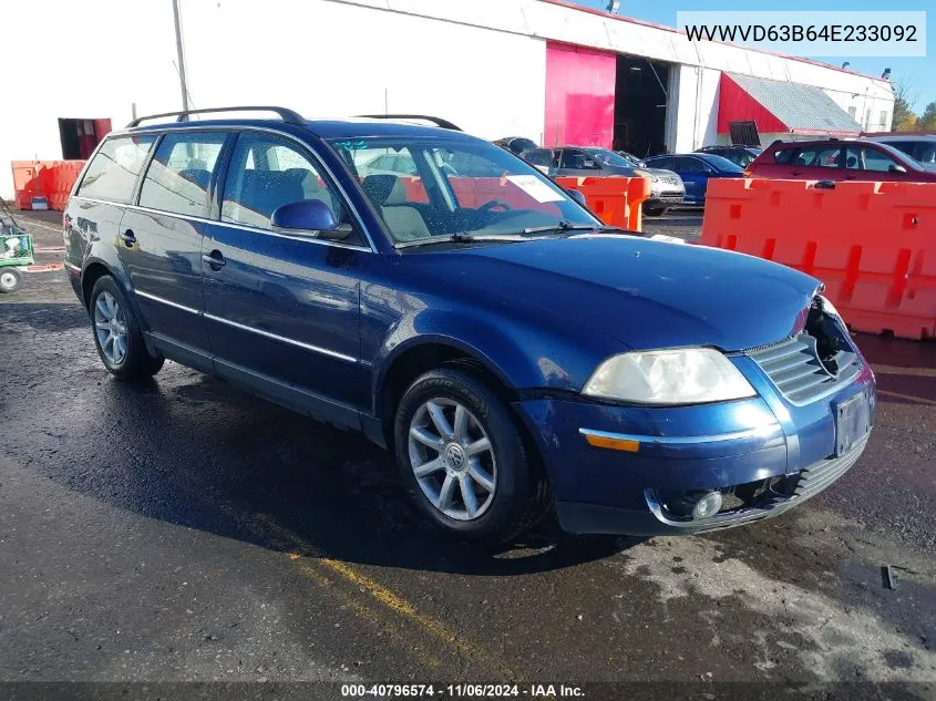 2004 Volkswagen Passat Gls VIN: WVWVD63B64E233092 Lot: 40796574