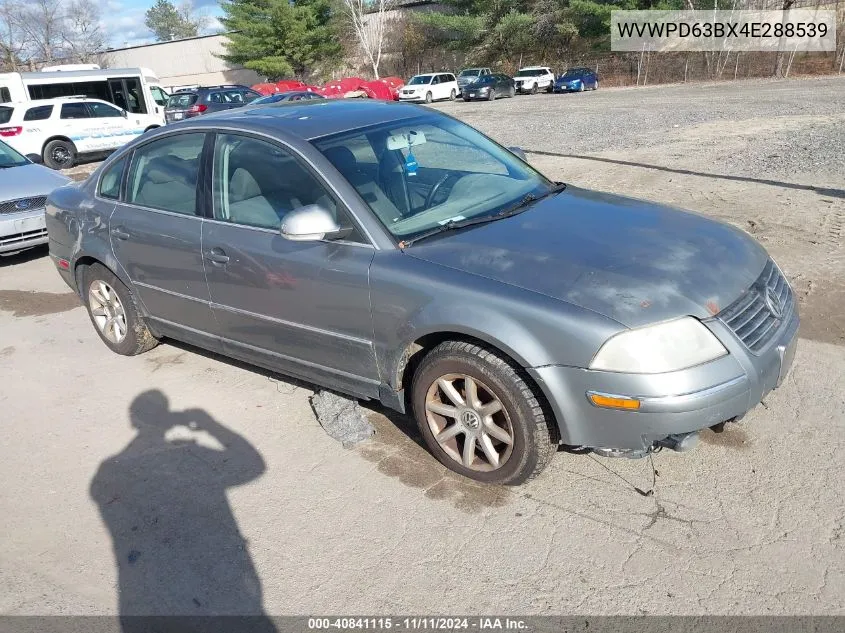 2004 Volkswagen Passat Gls VIN: WVWPD63BX4E288539 Lot: 40841115