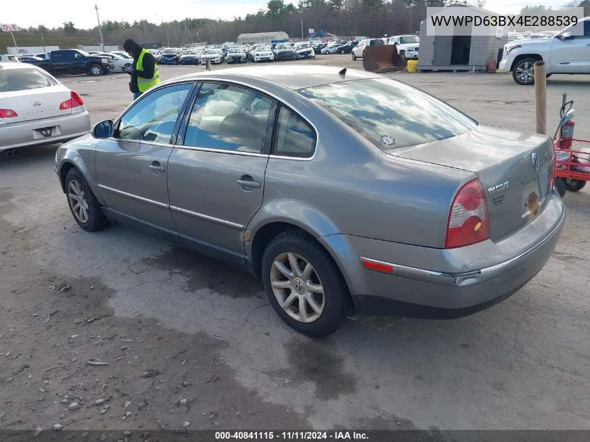 2004 Volkswagen Passat Gls VIN: WVWPD63BX4E288539 Lot: 40841115