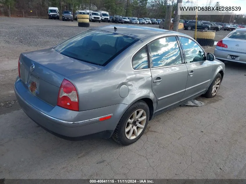 2004 Volkswagen Passat Gls VIN: WVWPD63BX4E288539 Lot: 40841115