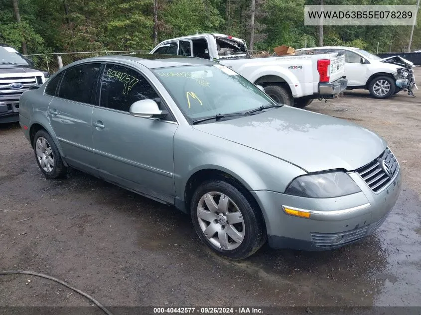 2005 Volkswagen Passat Gls 1.8T VIN: WVWAD63B55E078289 Lot: 40442577