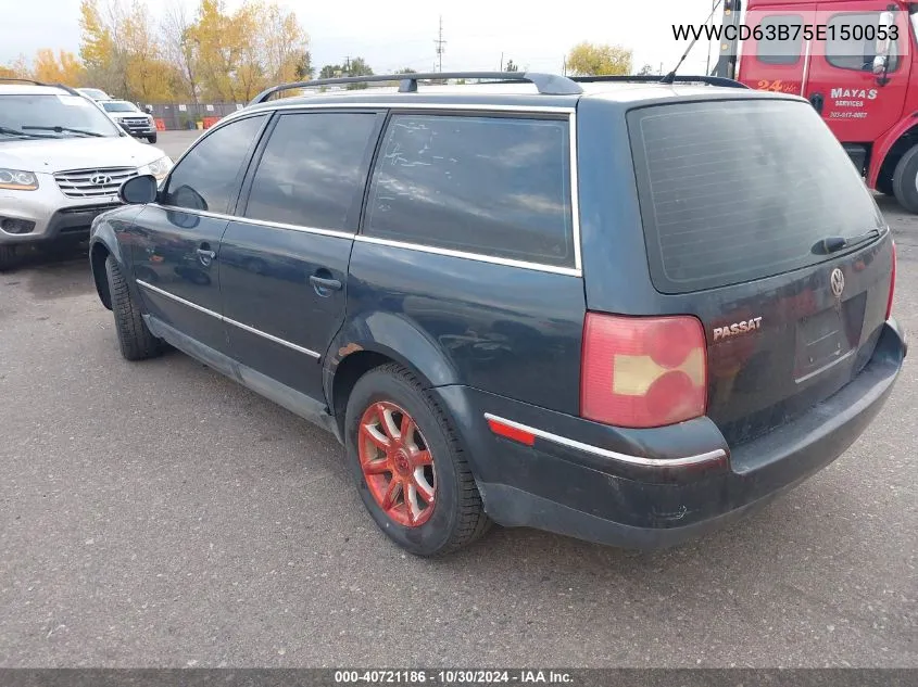 2005 Volkswagen Passat Gls VIN: WVWCD63B75E150053 Lot: 40721186