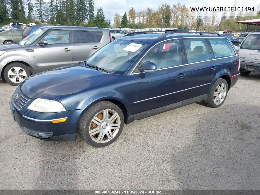 2005 Volkswagen Passat Glx VIN: WVWYU63B45E101494 Lot: 40764241