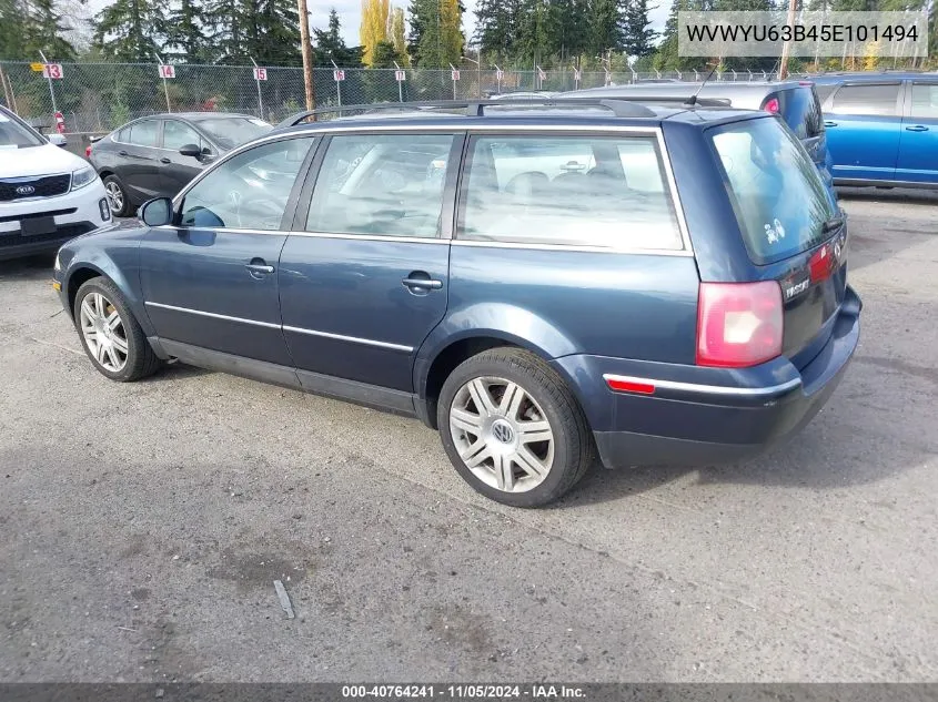 2005 Volkswagen Passat Glx VIN: WVWYU63B45E101494 Lot: 40764241