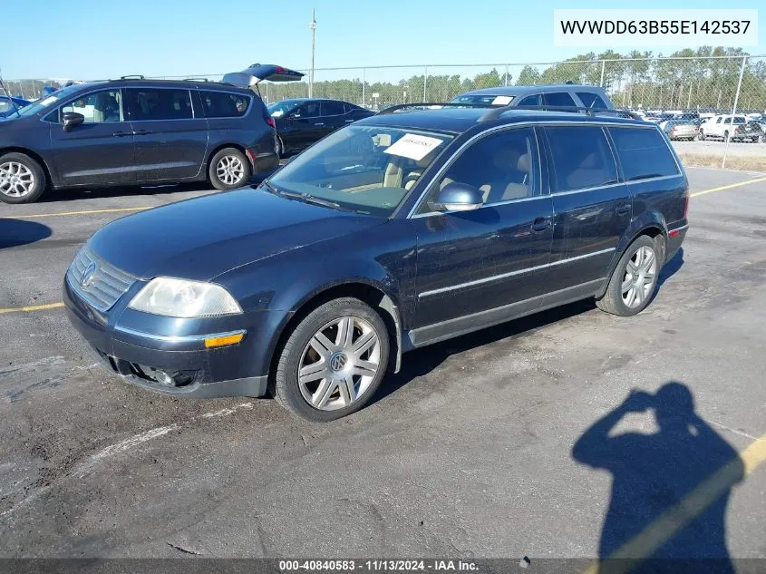 2005 Volkswagen Passat Gls VIN: WVWDD63B55E142537 Lot: 40840583