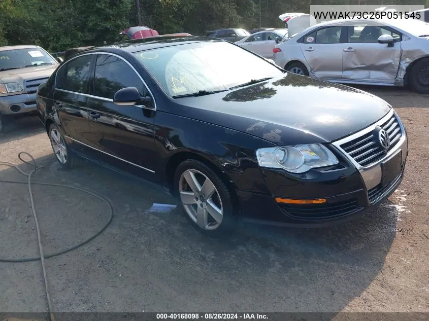 WVWAK73C26P051545 2006 Volkswagen Passat 2.0T