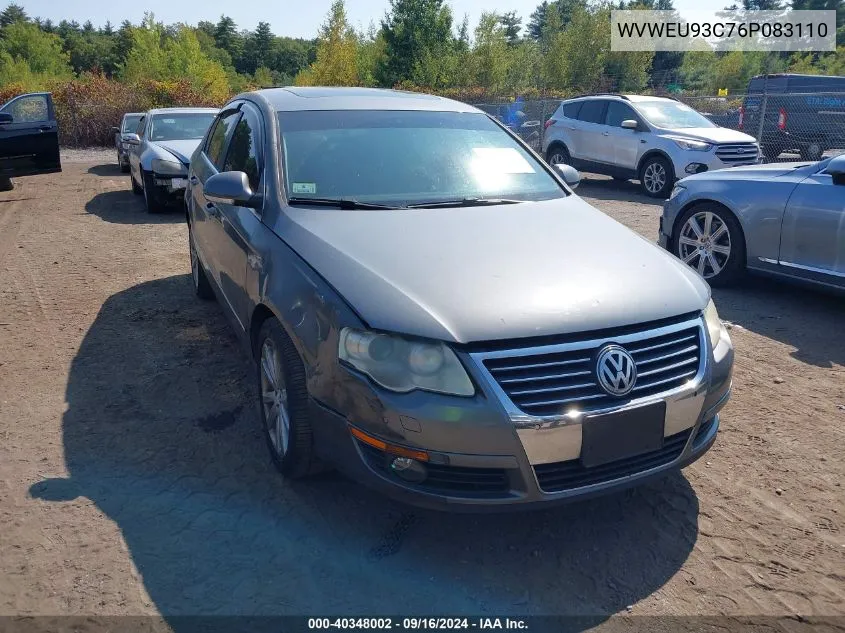 2006 Volkswagen Passat 3.6 VIN: WVWEU93C76P083110 Lot: 40348002