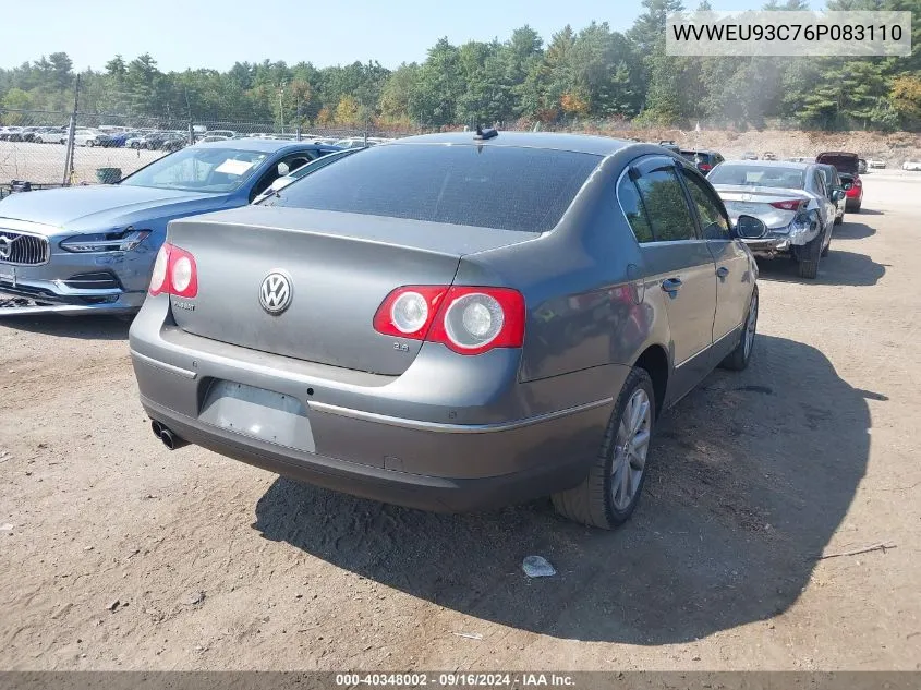 2006 Volkswagen Passat 3.6 VIN: WVWEU93C76P083110 Lot: 40348002