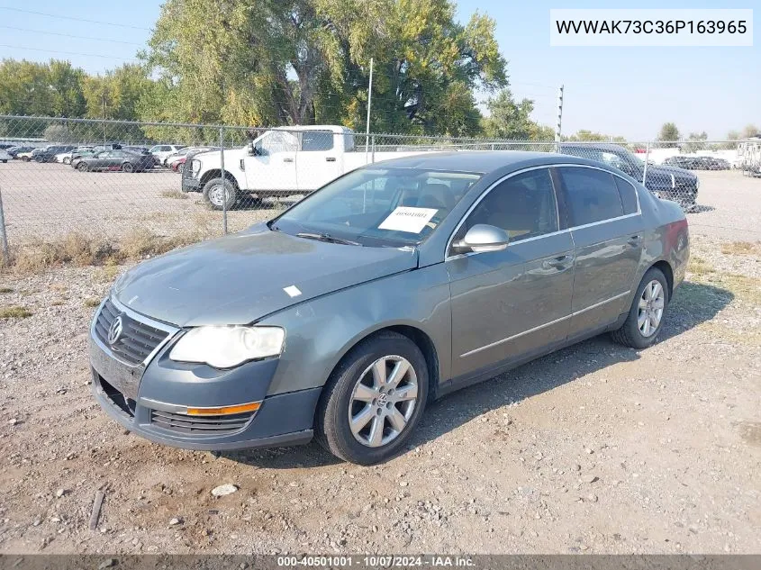 2006 Volkswagen Passat 2.0T/Value Edition VIN: WVWAK73C36P163965 Lot: 40501001