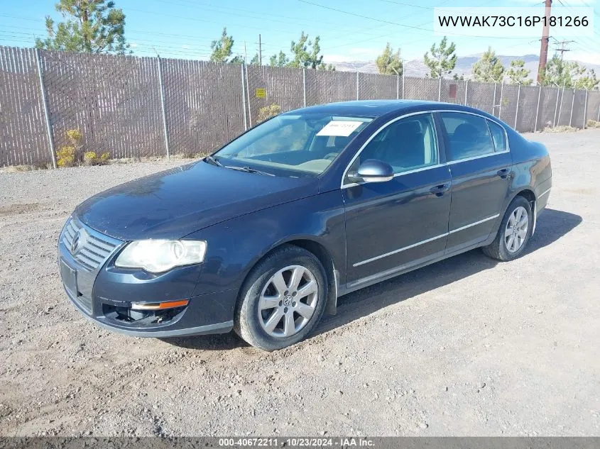 2006 Volkswagen Passat 2.0T VIN: WVWAK73C16P181266 Lot: 40672211