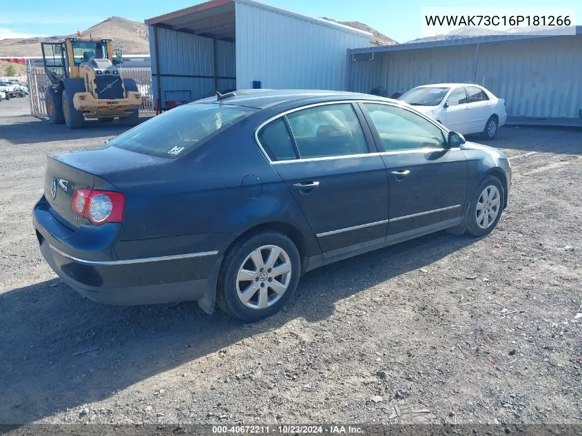 2006 Volkswagen Passat 2.0T VIN: WVWAK73C16P181266 Lot: 40672211