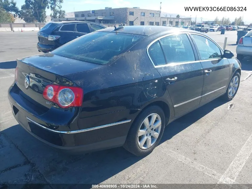 2006 Volkswagen Passat 2.0T VIN: WVWEK93C66E086324 Lot: 40698905