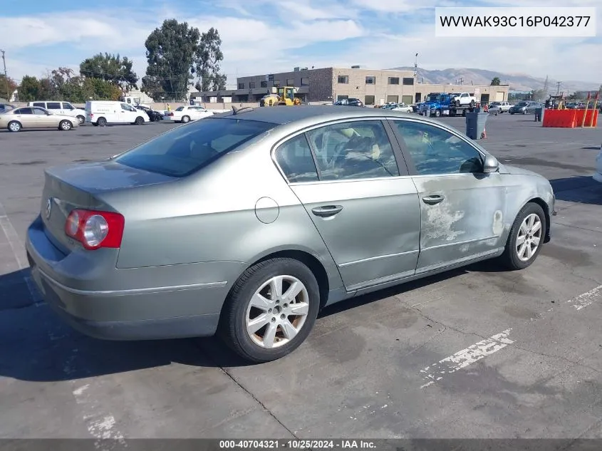 2006 Volkswagen Passat 2.0T/Value Edition VIN: WVWAK93C16P042377 Lot: 40704321