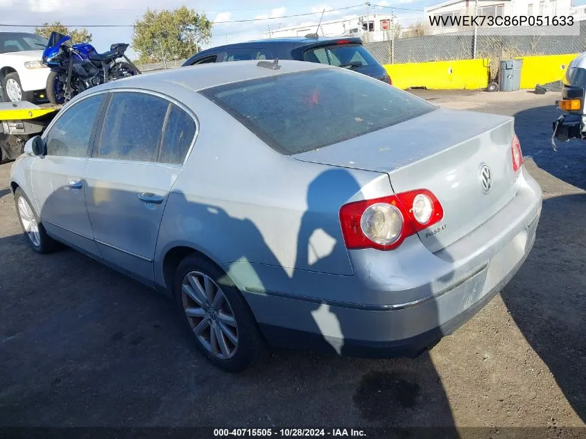 WVWEK73C86P051633 2006 Volkswagen Passat 2.0T