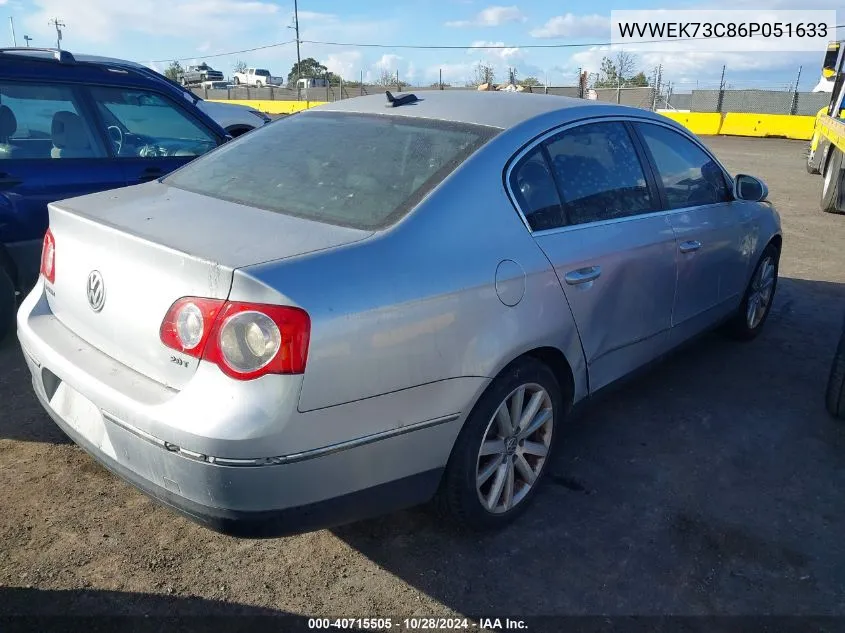 2006 Volkswagen Passat 2.0T VIN: WVWEK73C86P051633 Lot: 40715505