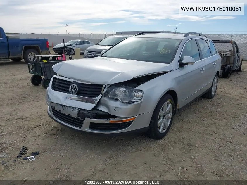 2007 Volkswagen Passat Wagon VIN: WVWTK93C17E010051 Lot: 12092565