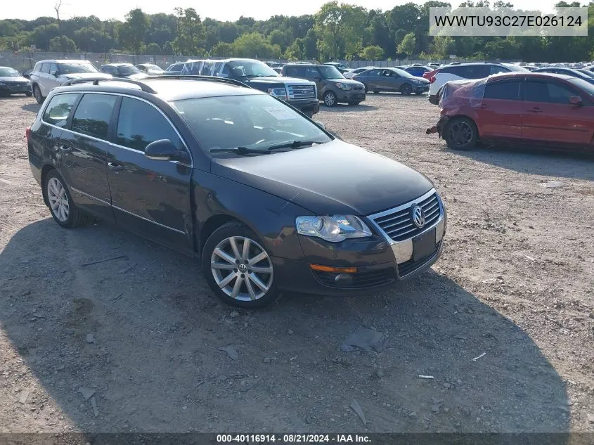 2007 Volkswagen Passat 3.6 VIN: WVWTU93C27E026124 Lot: 40116914