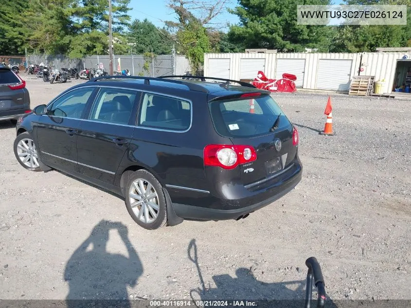 2007 Volkswagen Passat 3.6 VIN: WVWTU93C27E026124 Lot: 40116914