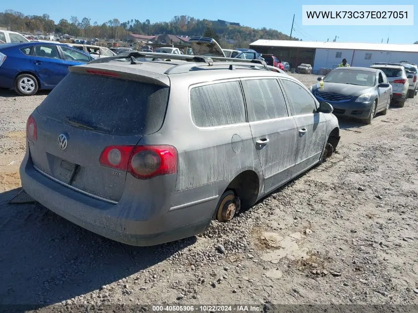 2007 Volkswagen Passat 2.0T Wagon Value VIN: WVWLK73C37E027051 Lot: 40505906