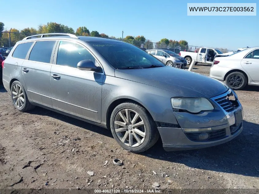 2007 Volkswagen Passat 3.6 VIN: WVWPU73C27E003562 Lot: 40627320