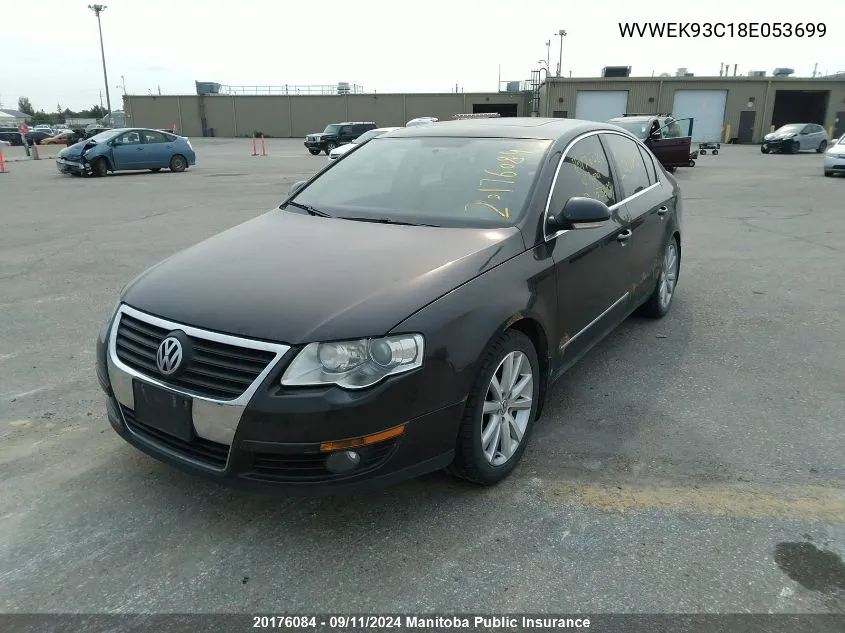 2008 Volkswagen Passat 2.0T VIN: WVWEK93C18E053699 Lot: 20176084