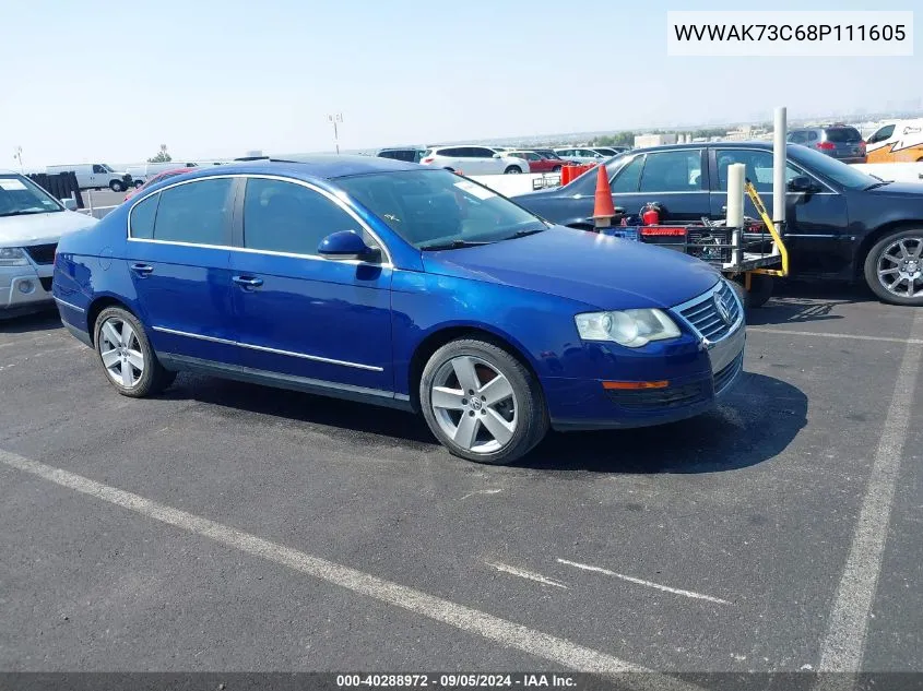 2008 Volkswagen Passat Komfort VIN: WVWAK73C68P111605 Lot: 40288972