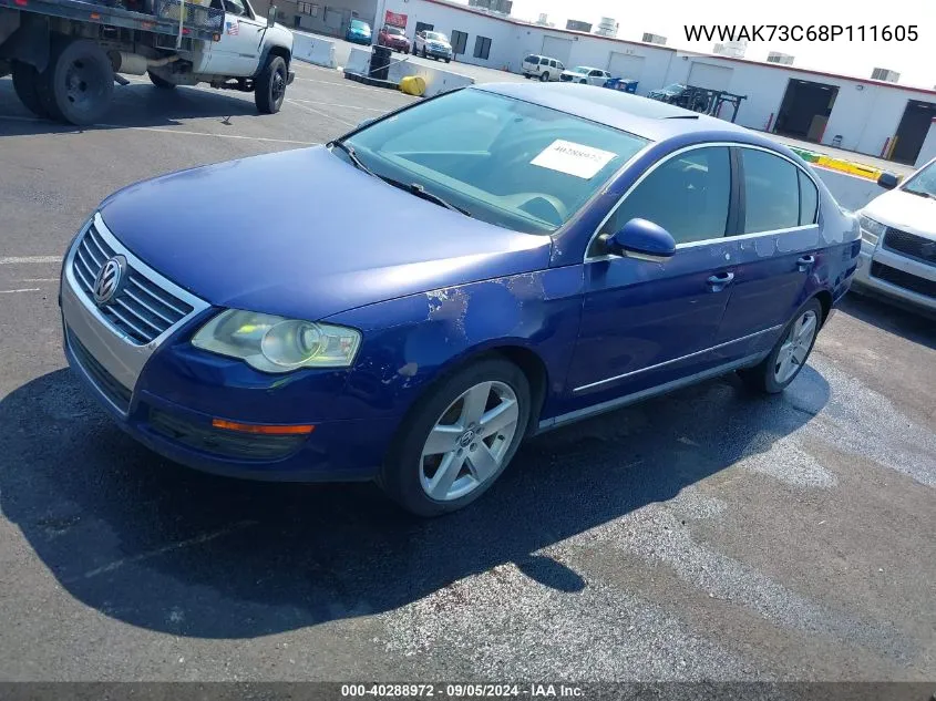 2008 Volkswagen Passat Komfort VIN: WVWAK73C68P111605 Lot: 40288972