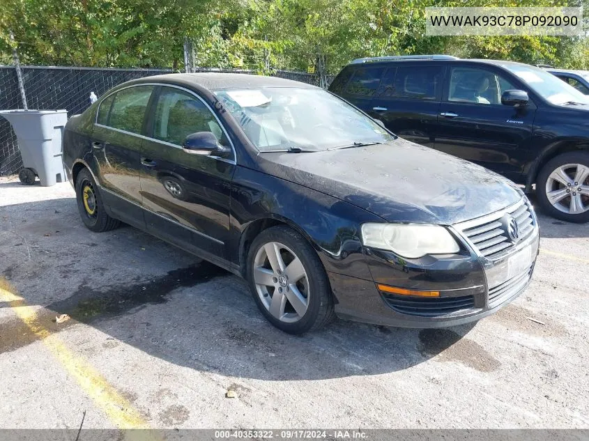 2008 Volkswagen Passat Komfort VIN: WVWAK93C78P092090 Lot: 40353322