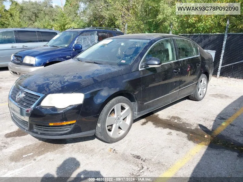 WVWAK93C78P092090 2008 Volkswagen Passat Komfort