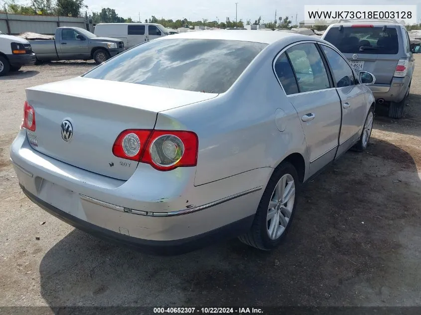 2008 Volkswagen Passat Turbo VIN: WVWJK73C18E003128 Lot: 40652307