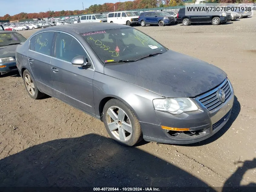 WVWAK73C78P071938 2008 Volkswagen Passat Komfort