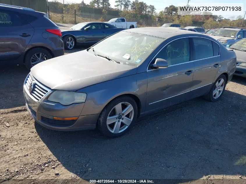 2008 Volkswagen Passat Komfort VIN: WVWAK73C78P071938 Lot: 40720544