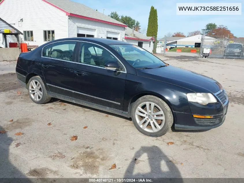 2008 Volkswagen Passat Turbo VIN: WVWJK73C58E251656 Lot: 40748121