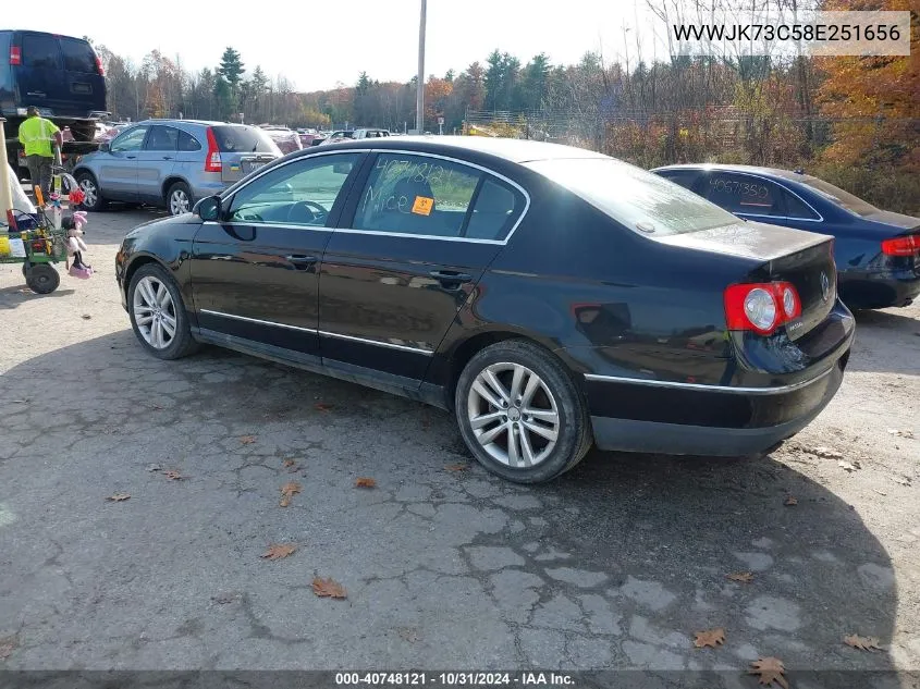 2008 Volkswagen Passat Turbo VIN: WVWJK73C58E251656 Lot: 40748121