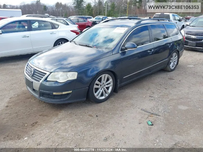 2008 Volkswagen Passat Turbo VIN: WVWYK73CX8E106353 Lot: 40822778