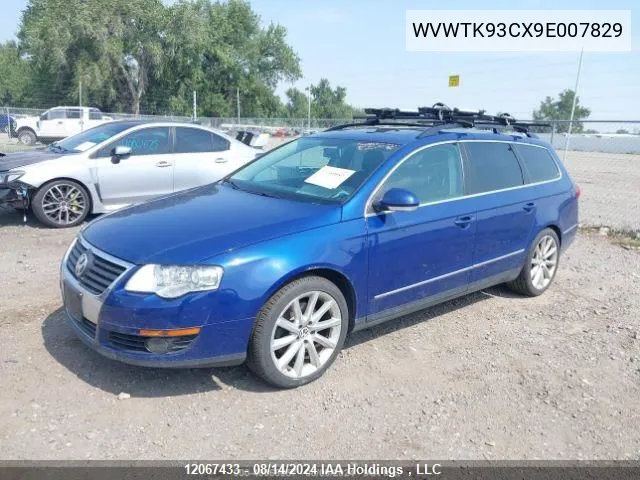 2009 Volkswagen Passat Wagon VIN: WVWTK93CX9E007829 Lot: 12067433