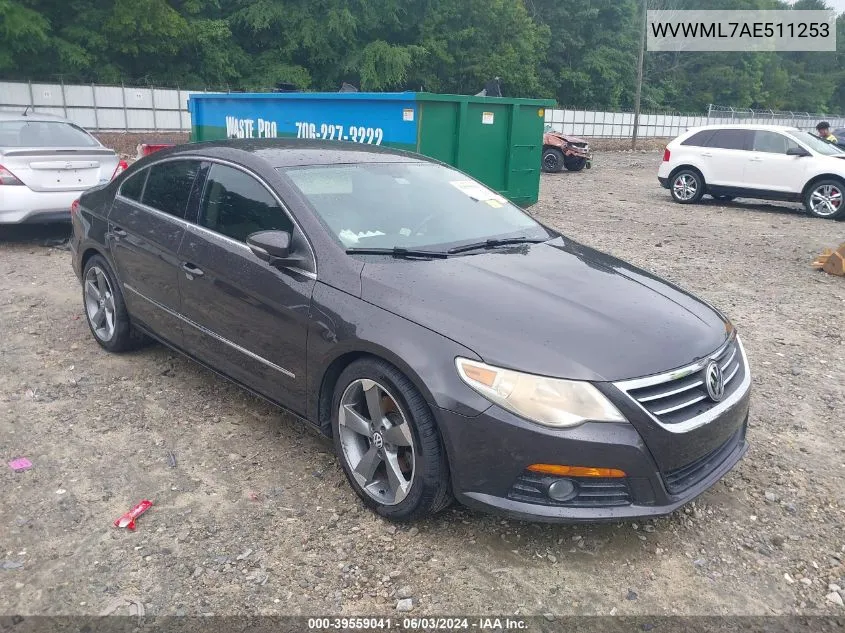 2010 Volkswagen Cc Sport VIN: WVWML7AE511253 Lot: 39559041