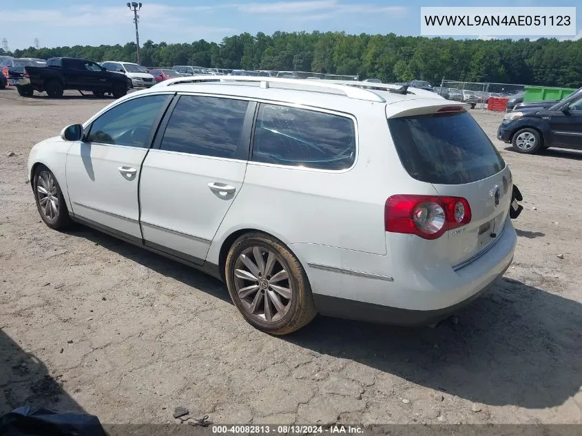 2010 Volkswagen Passat Komfort VIN: WVWXL9AN4AE051123 Lot: 40082813