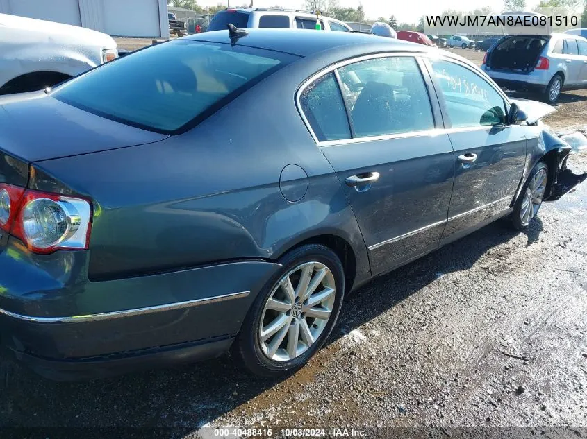 WVWJM7AN8AE081510 2010 Volkswagen Passat Komfort