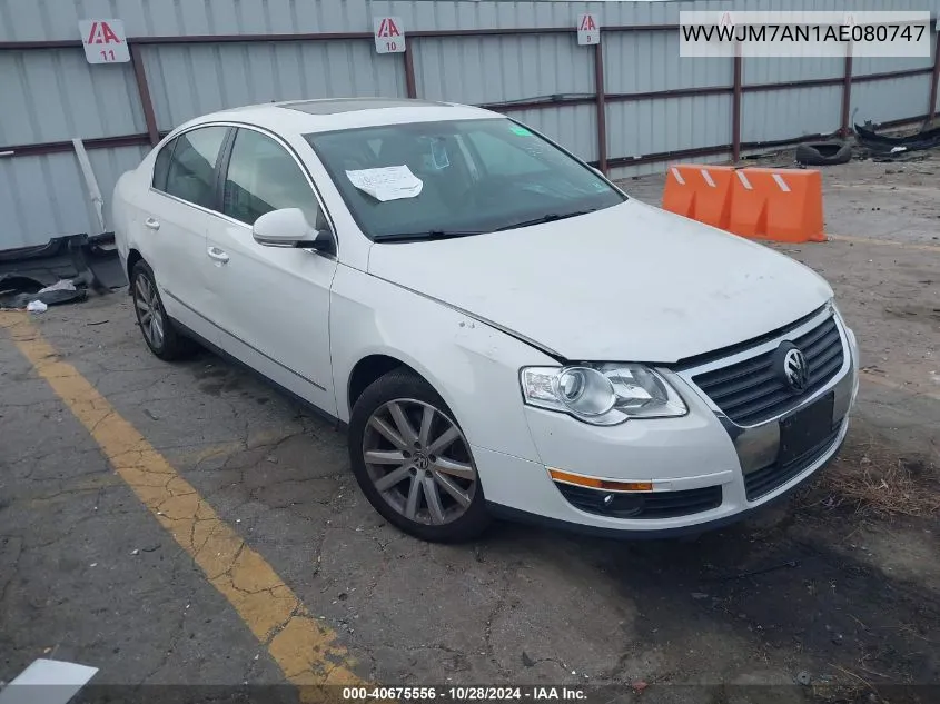 2010 Volkswagen Passat Komfort VIN: WVWJM7AN1AE080747 Lot: 40675556