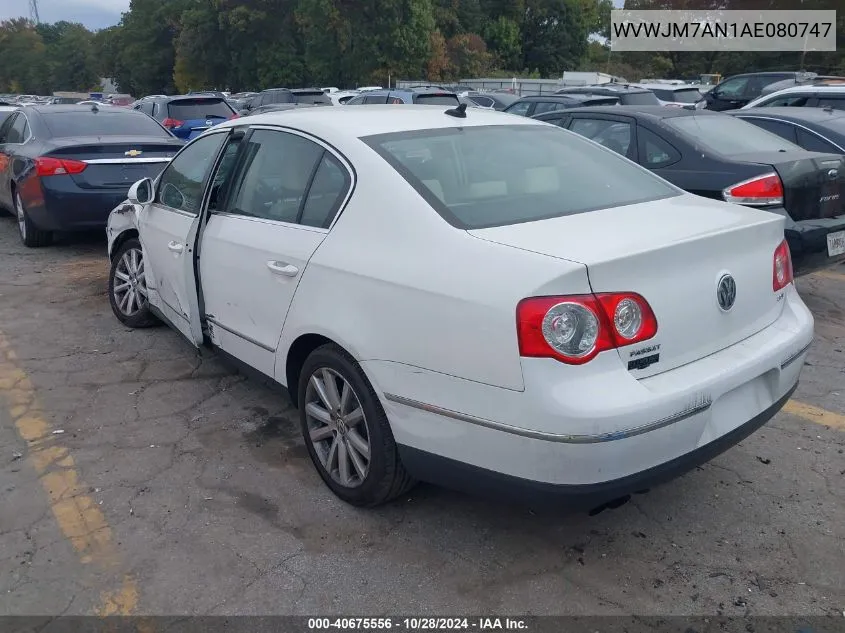 2010 Volkswagen Passat Komfort VIN: WVWJM7AN1AE080747 Lot: 40675556