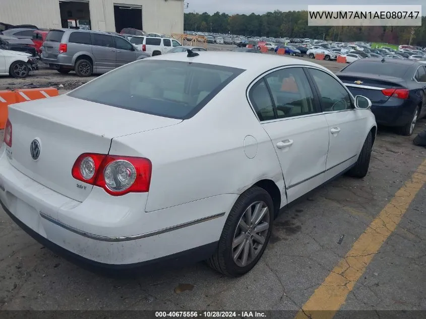 2010 Volkswagen Passat Komfort VIN: WVWJM7AN1AE080747 Lot: 40675556