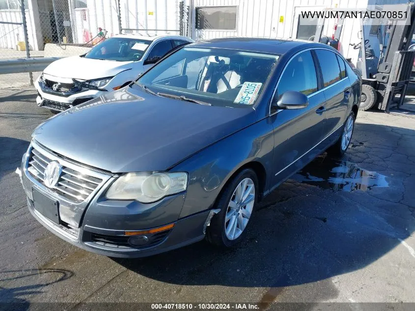 2010 Volkswagen Passat Komfort VIN: WVWJM7AN1AE070851 Lot: 40718510