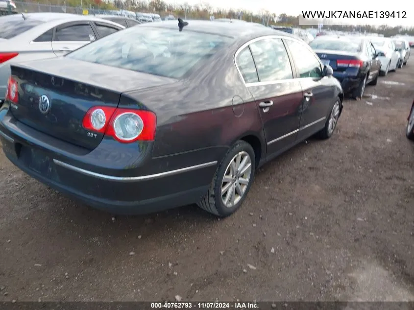 WVWJK7AN6AE139412 2010 Volkswagen Passat Komfort