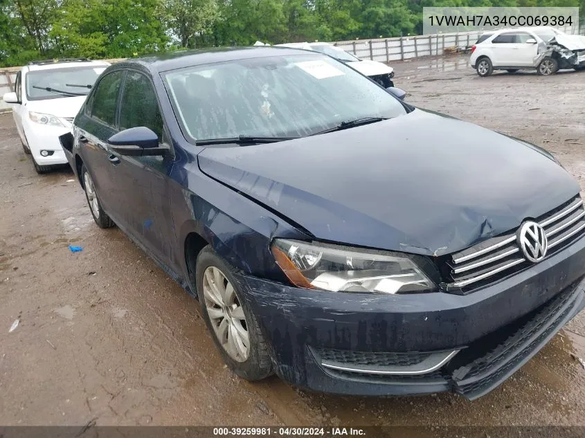 2012 Volkswagen Passat 2.5L S VIN: 1VWAH7A34CC069384 Lot: 39259981