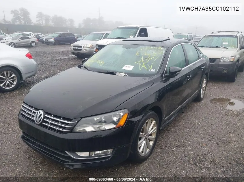 1VWCH7A35CC102112 2012 Volkswagen Passat 2.5L Sel Premium