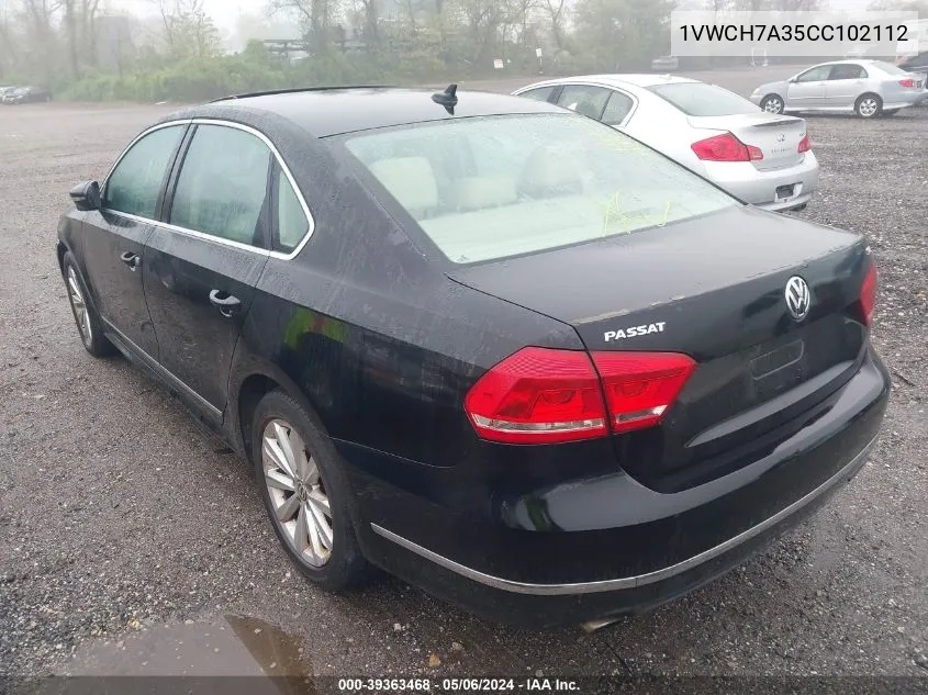 1VWCH7A35CC102112 2012 Volkswagen Passat 2.5L Sel Premium