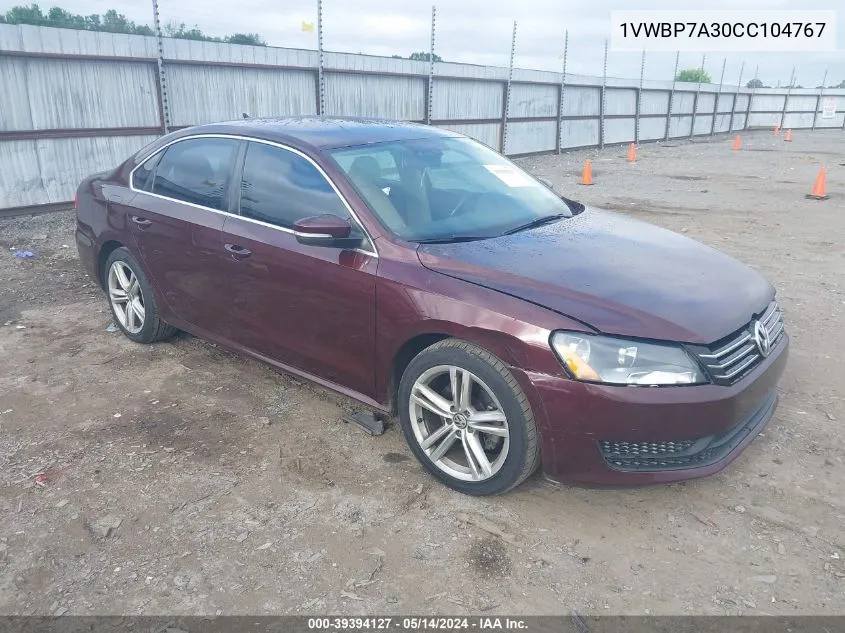 1VWBP7A30CC104767 2012 Volkswagen Passat 2.5L Se