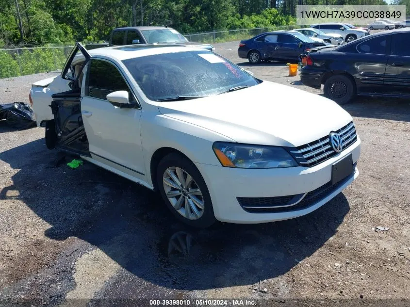 1VWCH7A39CC038849 2012 Volkswagen Passat 2.5L Sel