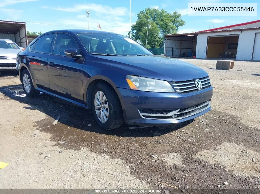 2012 Volkswagen Passat 2.5L S VIN: 1VWAP7A33CC055446 Lot: 39736968